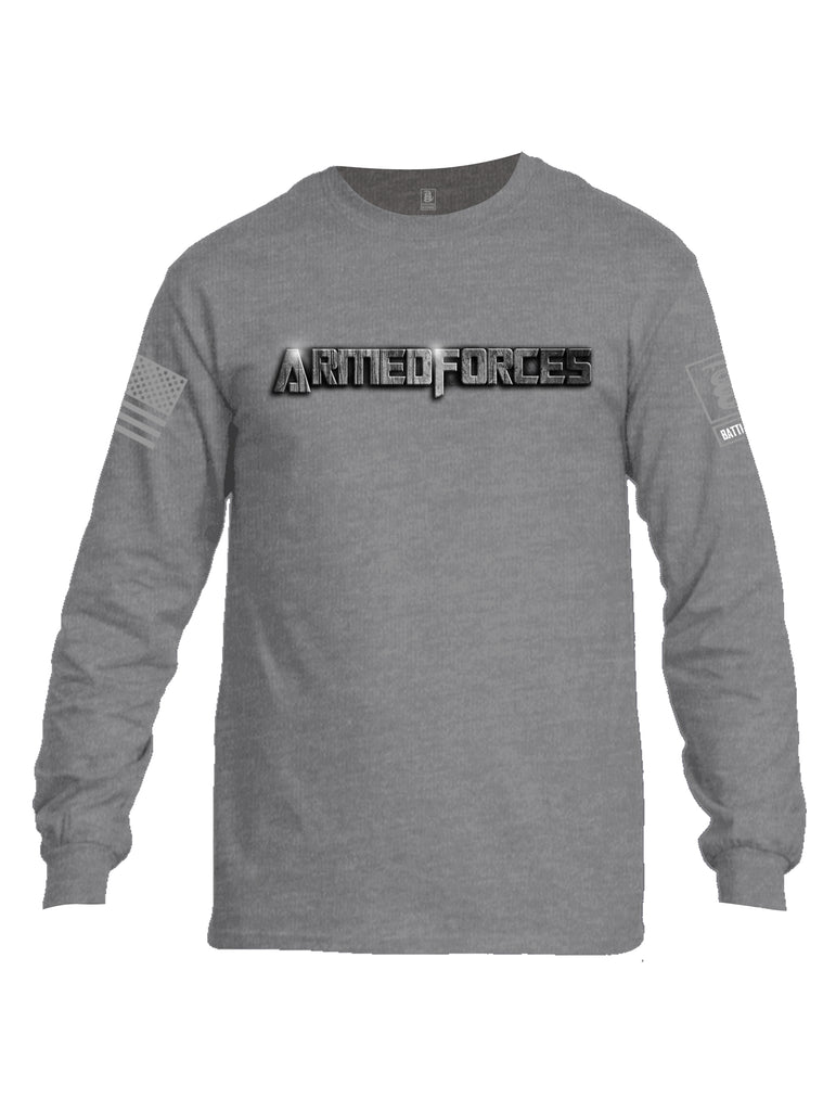 Battleraddle Transformers Armed Forces Superpatriot Tribute V2 Grey Sleeve Print Mens Cotton Long Sleeve Crew Neck T Shirt