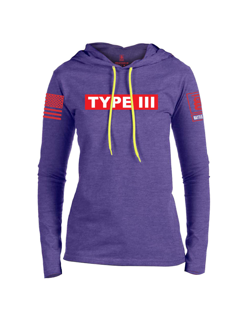 Battleraddle Type III Engine Type Firefighter Red Sleeve Print Womens Thin Cotton Lightweight Hoodie