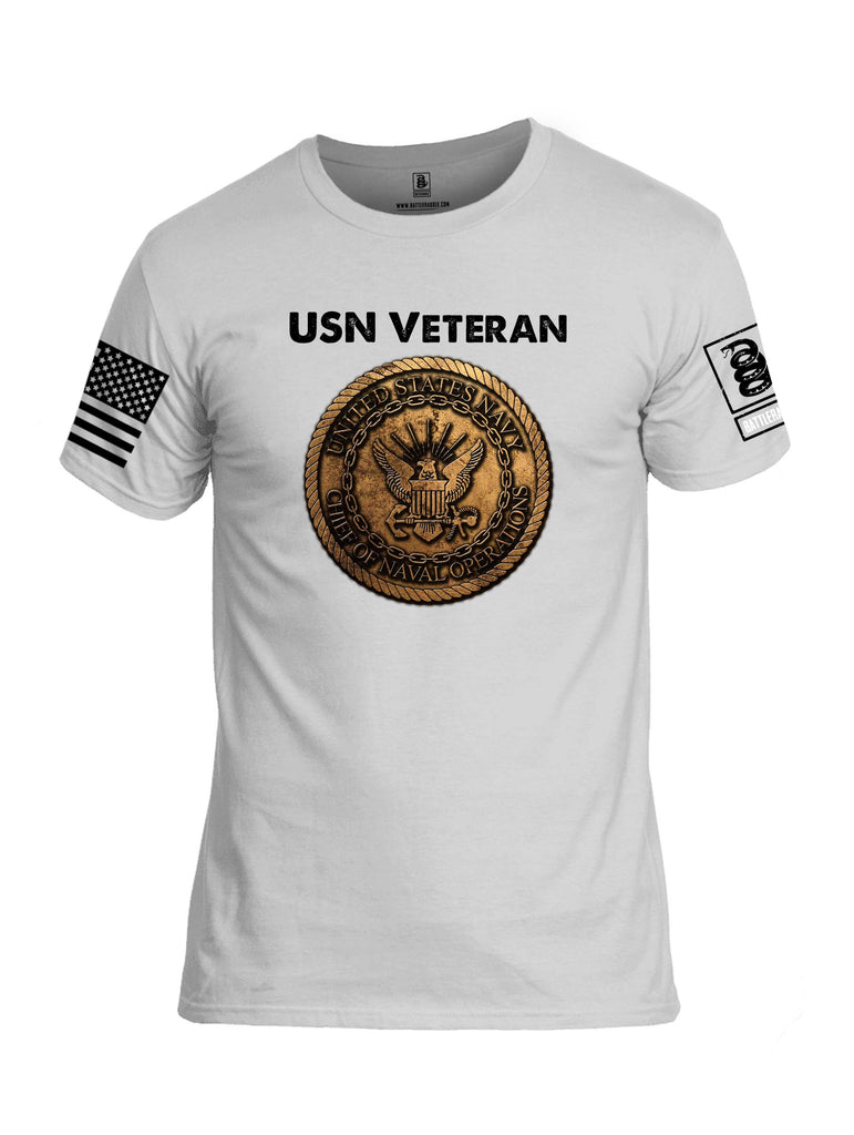 Battleraddle USN Veteran Chief Of Naval Operations White Sleeve Print Mens Cotton Crew Neck T Shirt