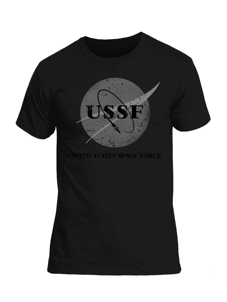 Battleraddle United States Space Force Black Snake Logo Mens Cotton Crew Neck T Shirt shirt|custom|veterans|Apparel-Mens T Shirt-cotton