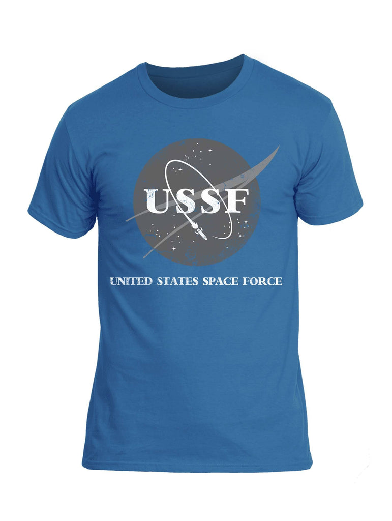 Battleraddle United States Space Force White Snake Logo Mens Cotton Crew Neck T Shirt shirt|custom|veterans|Apparel-Mens T Shirt-cotton