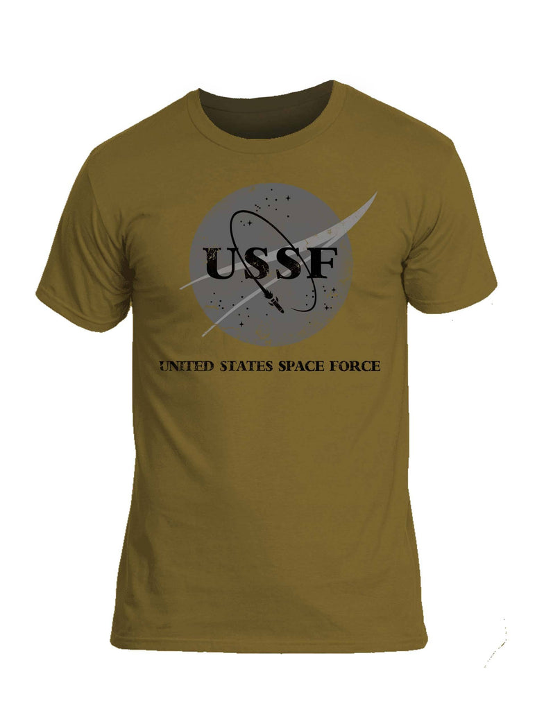 Battleraddle United States Space Force Black Snake Logo Mens Cotton Crew Neck T Shirt shirt|custom|veterans|Apparel-Mens T Shirt-cotton