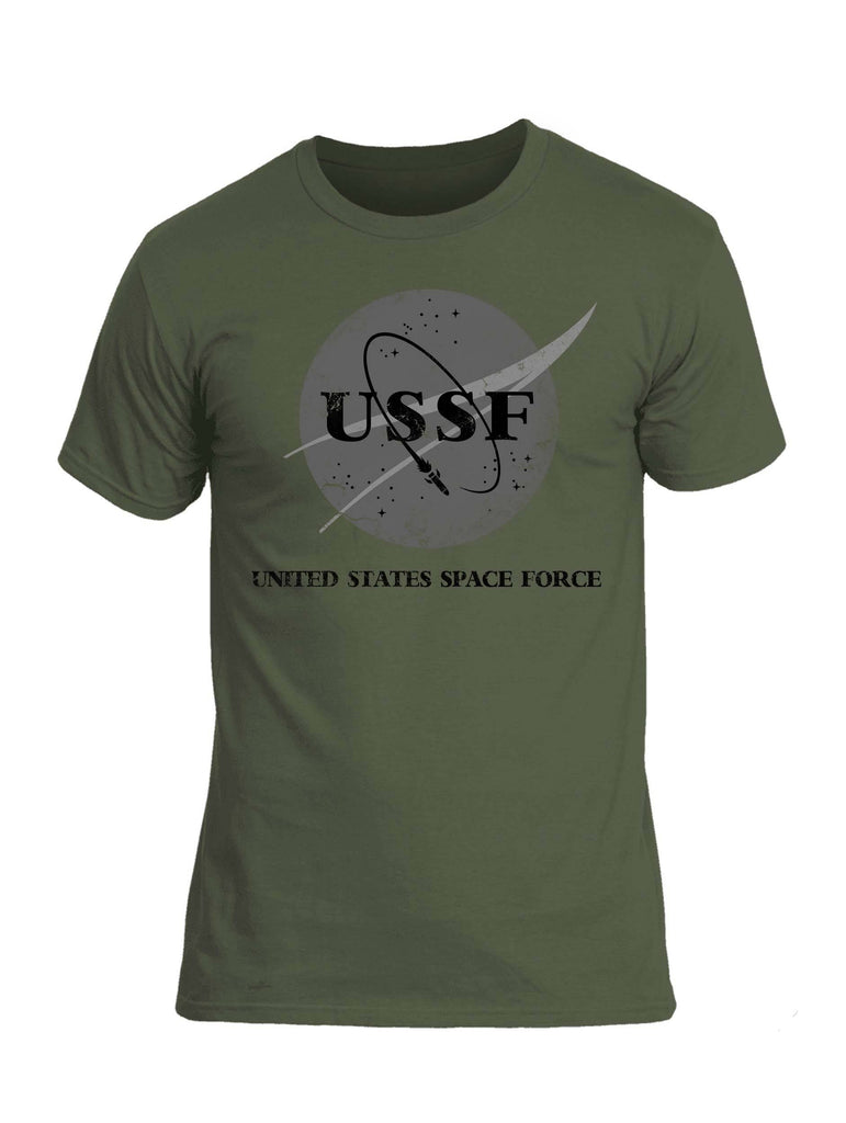 Battleraddle United States Space Force Black Snake Logo Mens Cotton Crew Neck T Shirt shirt|custom|veterans|Apparel-Mens T Shirt-cotton