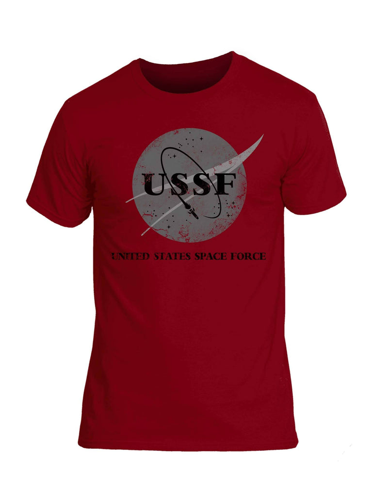 Battleraddle United States Space Force Black Snake Logo Mens Cotton Crew Neck T Shirt shirt|custom|veterans|Apparel-Mens T Shirt-cotton