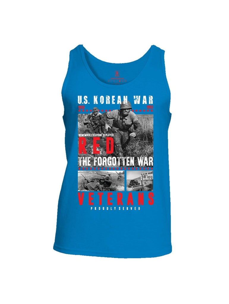 Battleraddle U.S. Korean War RED Remember Everyone Deployed The Forgotten War Veterans Proudly Served Mens Cotton Tank Top shirt|custom|veterans|Apparel-Mens Tank Top-Cotton