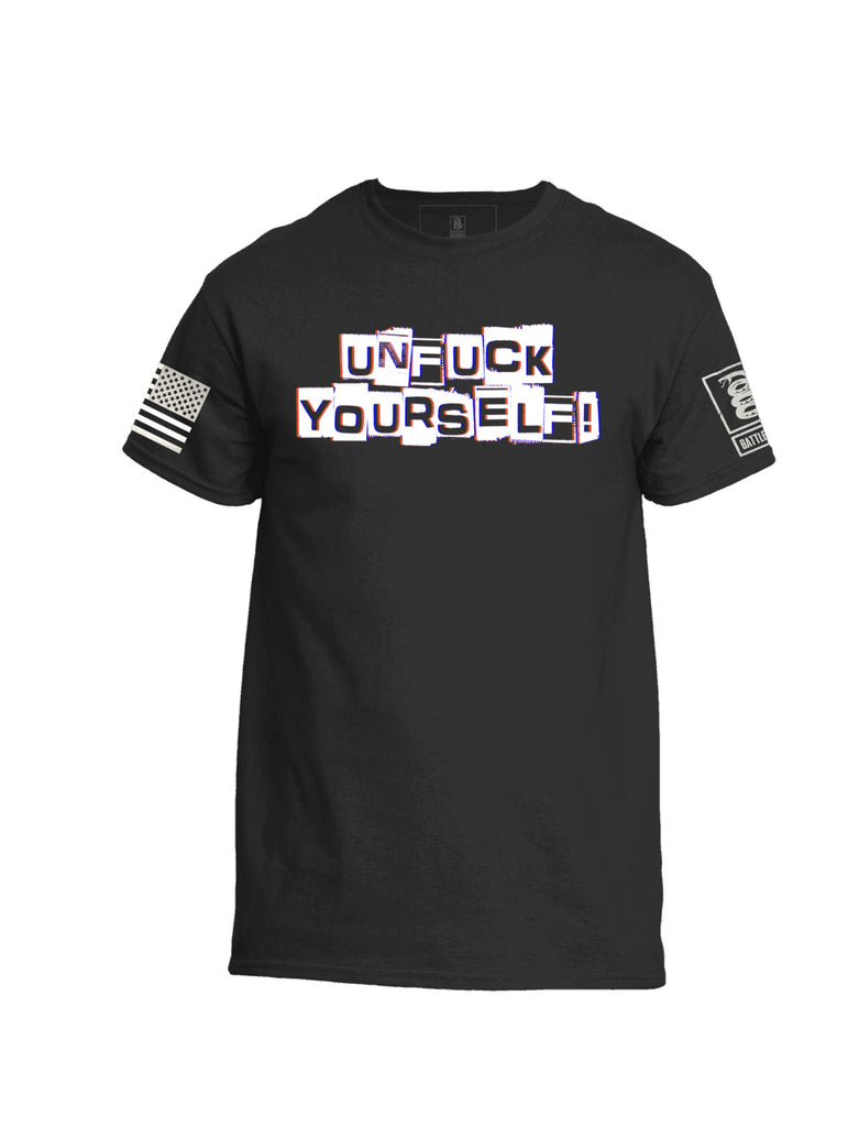 Battleraddle Unfuck Yourself Mens Patriotic Funny 100% Battlefit Polyester Crew Neck  T Shirt