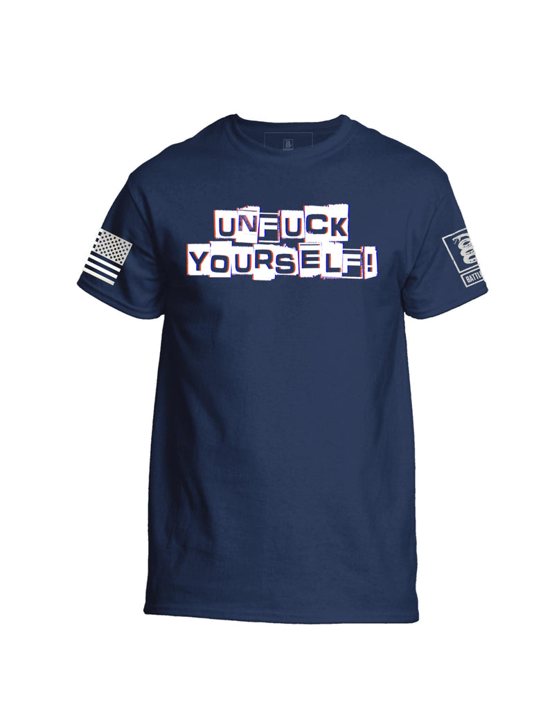 Battleraddle Unfuck Yourself Mens Patriotic Funny 100% Battlefit Polyester Crew Neck  T Shirt