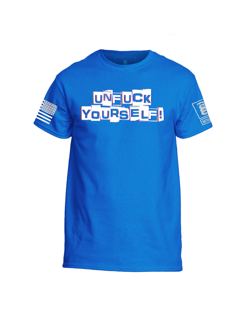 Battleraddle Unfuck Yourself Mens Patriotic Funny 100% Battlefit Polyester Crew Neck  T Shirt