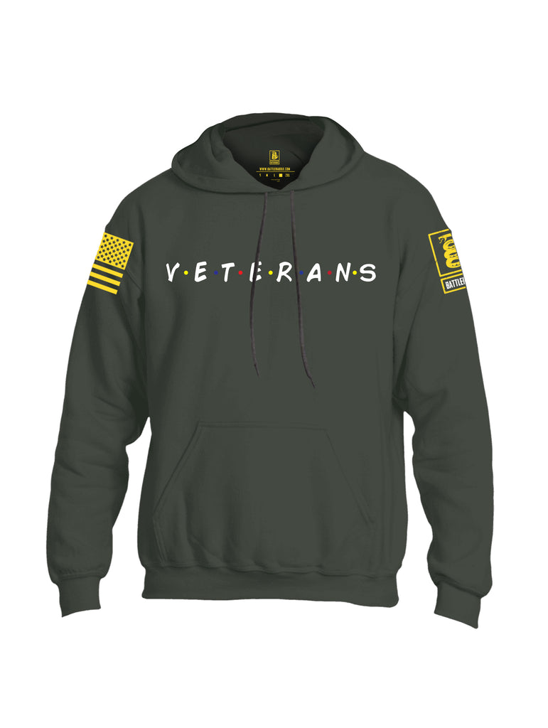 Battleraddle VETERANS Yellow Sleeve Print Mens Blended Hoodie With Pockets