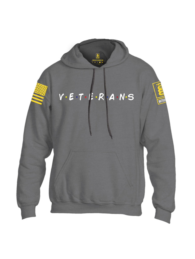 Battleraddle VETERANS Yellow Sleeve Print Mens Blended Hoodie With Pockets