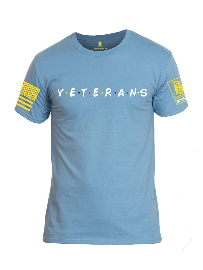 Battleraddle Veterans Yellow Sleeve Print Mens Cotton Crew Neck T Shirt
