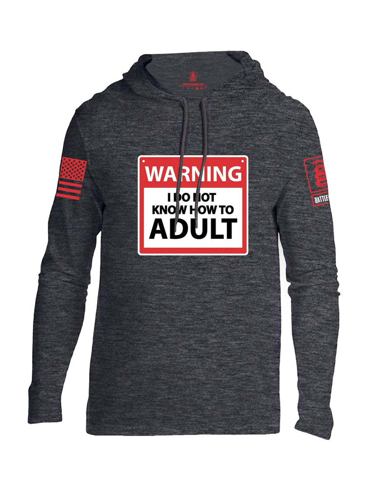 Battleraddle Warning I Do Not Know How To Adult Red Sleeve Print Mens Thin Cotton Lightweight Hoodie shirt|custom|veterans|Apparel-Mens Hoodie-Cotton