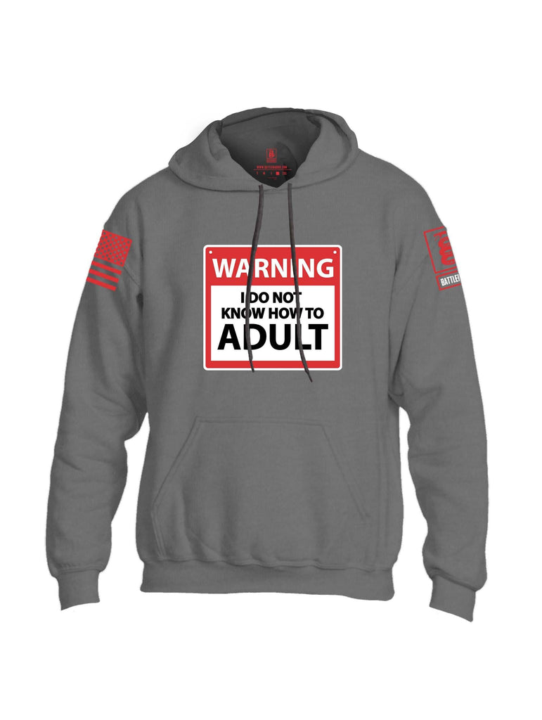 Battleraddle Warning I Do Not Know How To Adult Red Sleeve Print Mens Blended Hoodie With Pockets shirt|custom|veterans|Apparel-Mens Hoodies-Cotton/Dryfit Blend