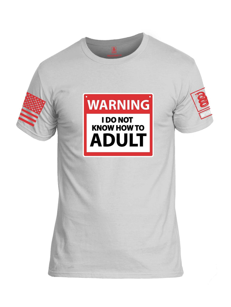 Battleraddle Warning I Do Not Know How To Adult Red Sleeve Print Mens 100% Battlefit Polyester Crew Neck T Shirt shirt|custom|veterans|Apparel-Mens Shirts-DryFit