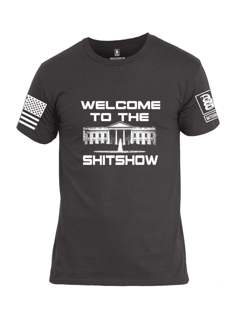 Battleraddle Welcome To The White House Shit Show Print Mens Cotton Crew Neck T Shirt