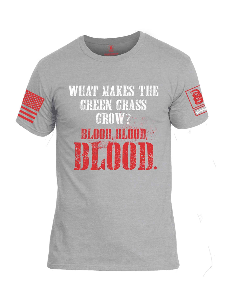 Battleraddle What Makes The Green Grass Grow Blood Blood Blood Red Sleeve Print Mens Cotton Crew Neck T Shirt shirt|custom|veterans|Apparel-Mens T Shirt-cotton