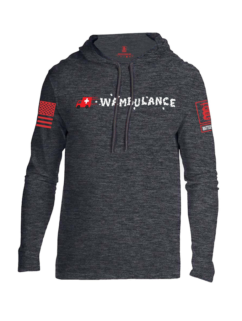 Battleraddle Wambulance Red Sleeve Print Mens Thin Cotton Lightweight Hoodie shirt|custom|veterans|Apparel-Mens Hoodie-Cotton