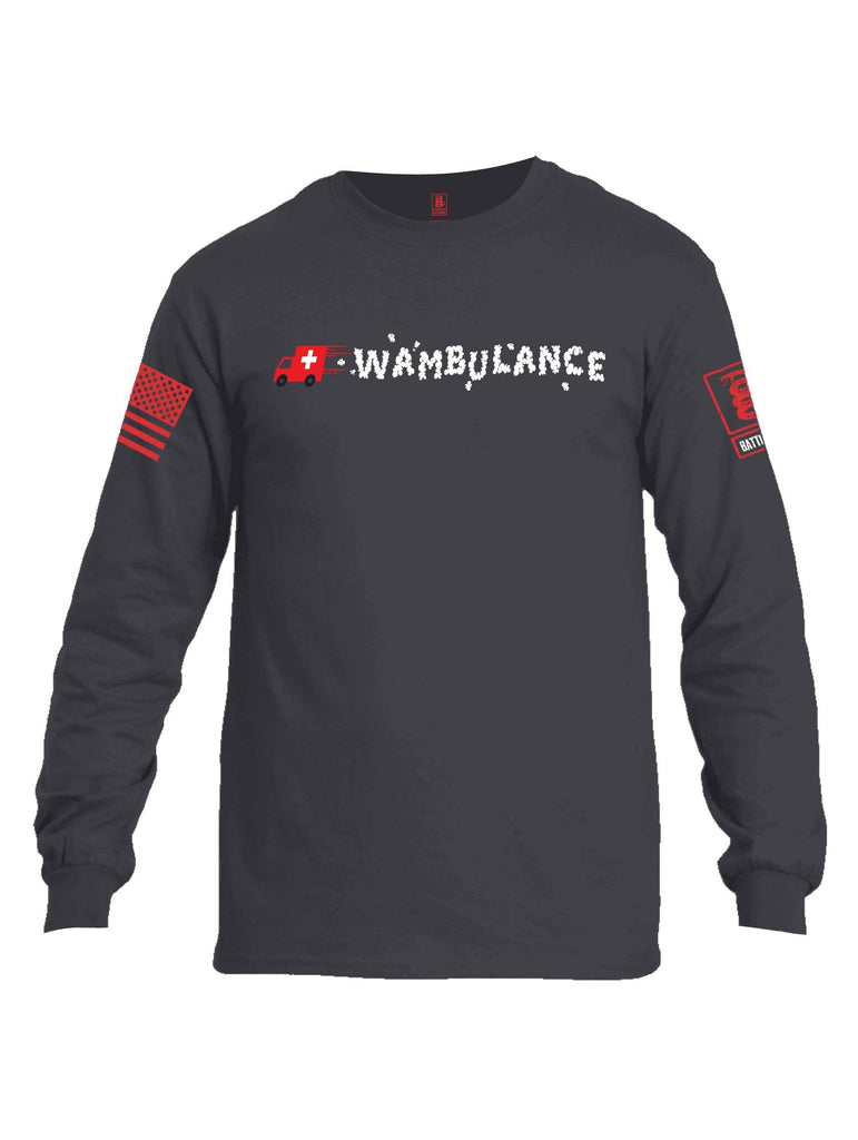 Battleraddle Wambulance Red Sleeve Print Mens Cotton Long Sleeve Crew Neck T Shirt shirt|custom|veterans|Men-Long Sleeves Crewneck Shirt