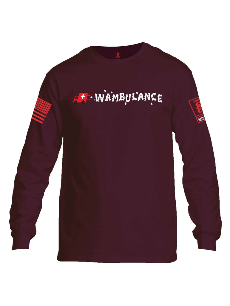 Battleraddle Wambulance Red Sleeve Print Mens Cotton Long Sleeve Crew Neck T Shirt shirt|custom|veterans|Men-Long Sleeves Crewneck Shirt