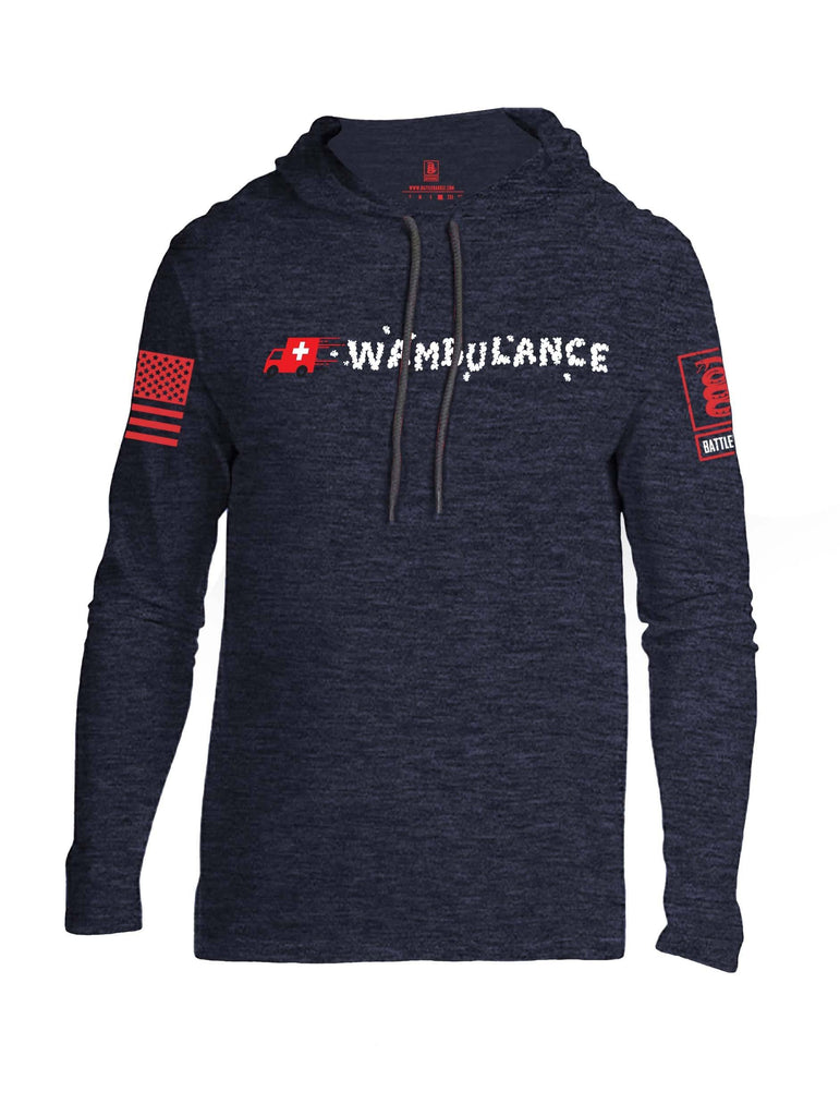 Battleraddle Wambulance Red Sleeve Print Mens Thin Cotton Lightweight Hoodie shirt|custom|veterans|Apparel-Mens Hoodie-Cotton