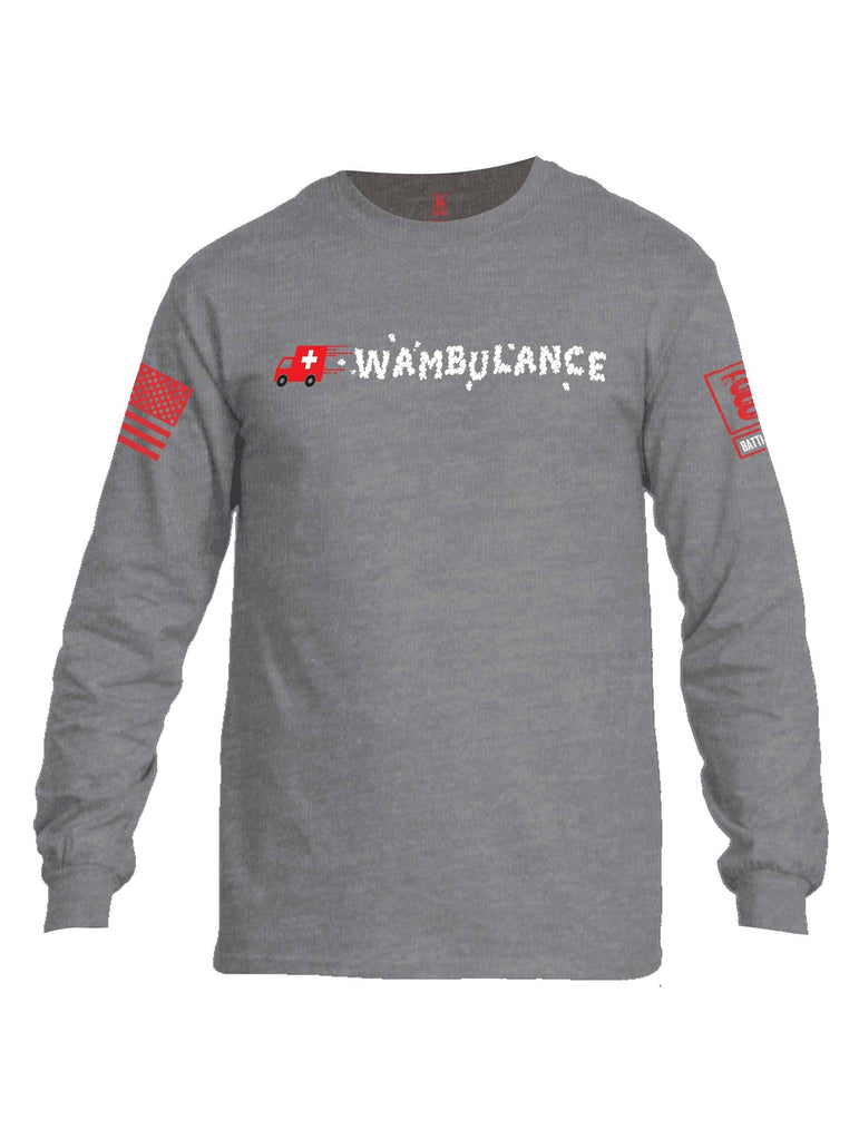 Battleraddle Wambulance Red Sleeve Print Mens Cotton Long Sleeve Crew Neck T Shirt shirt|custom|veterans|Men-Long Sleeves Crewneck Shirt