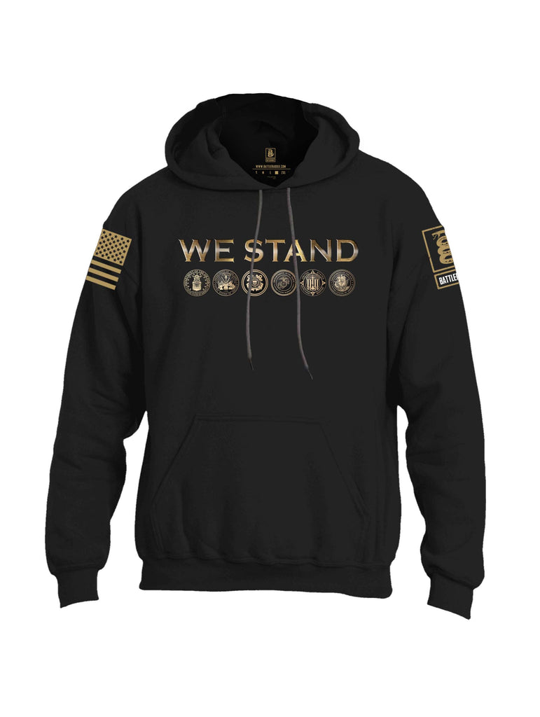 Battleraddle We Stand Brass Sleeve Print Mens Blended Hoodie With Pockets
