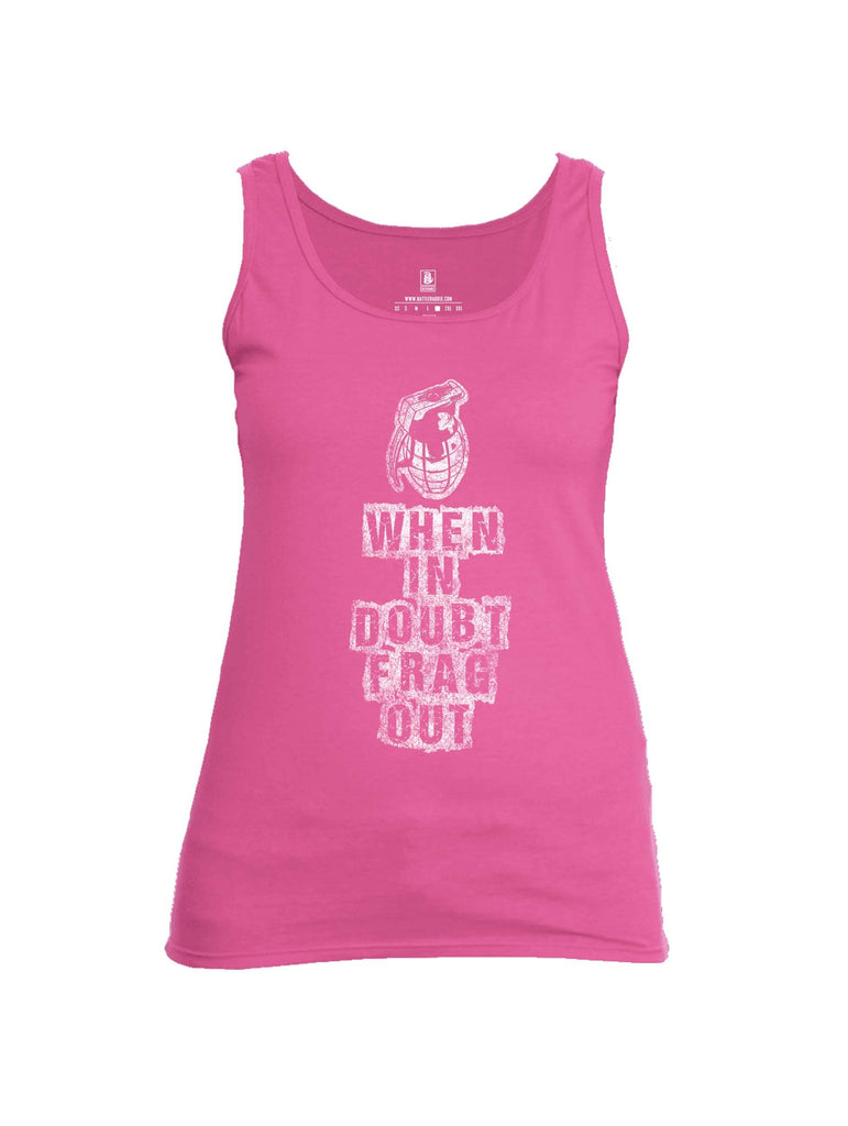 Battleraddle When In Doubt Frag Out Womens Cotton Tank Top