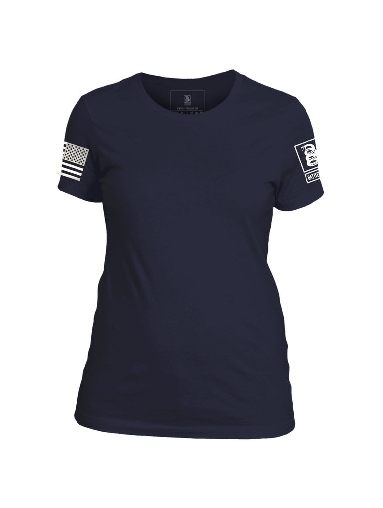 Battleraddle Basic Line Sleeve Print Womens Cotton Crew Neck T Shirt - Battleraddle® LLC