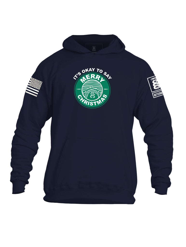 Copy of Battleraddle It's Okay To Say Merry Christmas Mens Cotton Pullover Hoodie With Pockets
