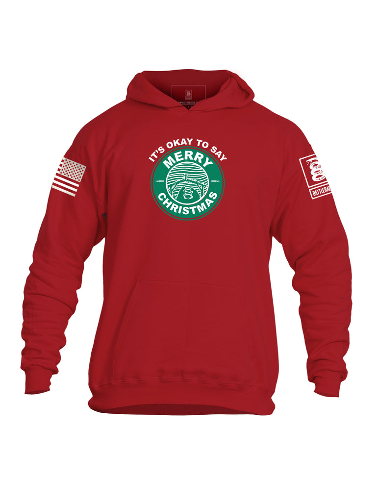 Copy of Battleraddle It's Okay To Say Merry Christmas Mens Cotton Pullover Hoodie With Pockets