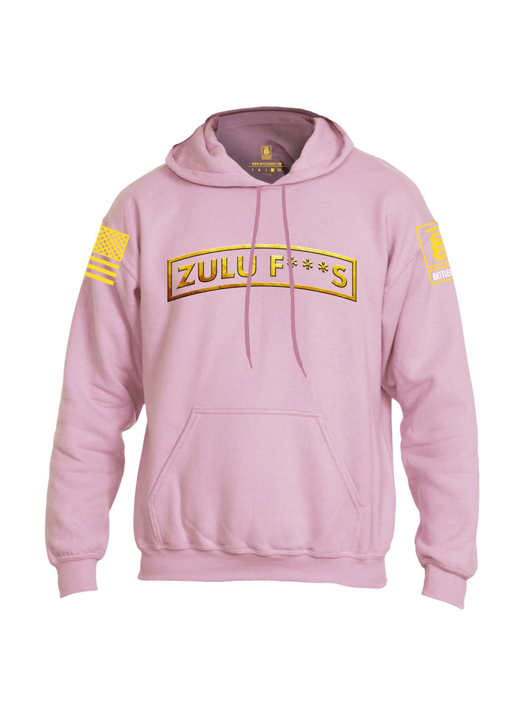 Battleraddle Zulu F***s Yellow Sleeve Print Mens Blended Hoodie With Pockets