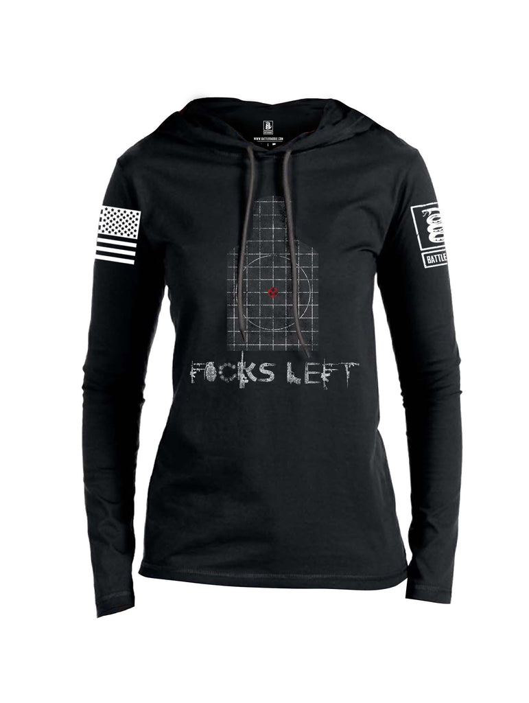 Battleraddle Zero Fucks Left White Sleeve Print Womens Thin Cotton Lightweight Hoodie