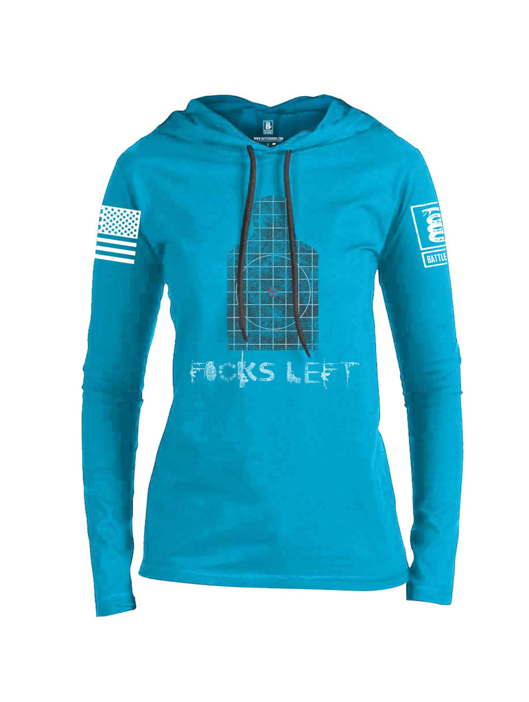 Battleraddle Zero Fucks Left White Sleeve Print Womens Thin Cotton Lightweight Hoodie