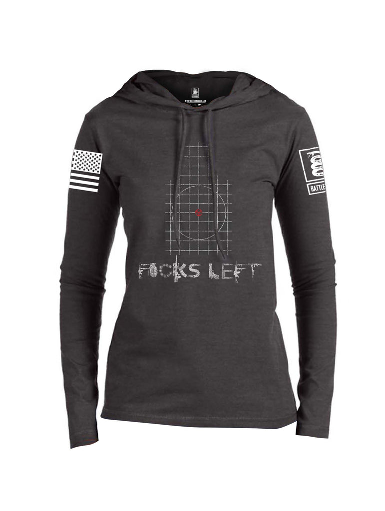 Battleraddle Zero Fucks Left White Sleeve Print Womens Thin Cotton Lightweight Hoodie