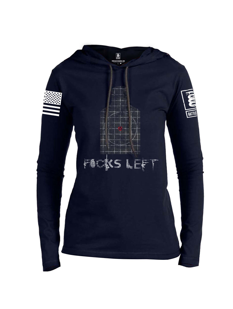 Battleraddle Zero Fucks Left White Sleeve Print Womens Thin Cotton Lightweight Hoodie