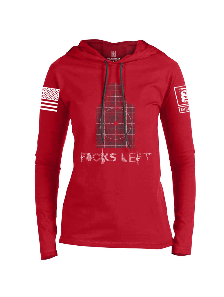 Battleraddle Zero Fucks Left White Sleeve Print Womens Thin Cotton Lightweight Hoodie