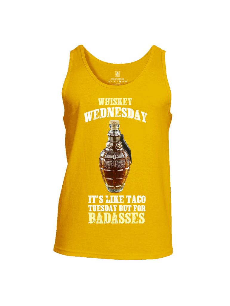 Battleraddle Whiskey Wednesday Is Like Taco Tuesday But For Badasses {sleeve_color} Sleeves Men Cotton Cotton Tank Top