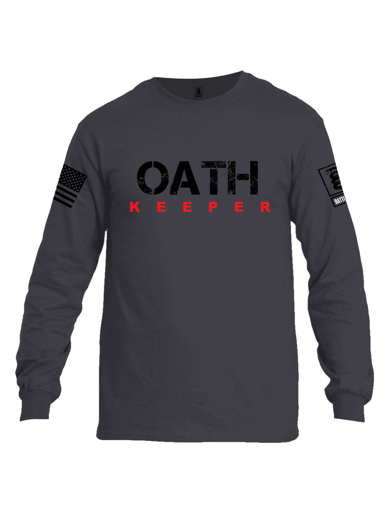 Battleraddle Oath Keeper Black {sleeve_color} Sleeves Men Cotton Crew Neck Long Sleeve T Shirt