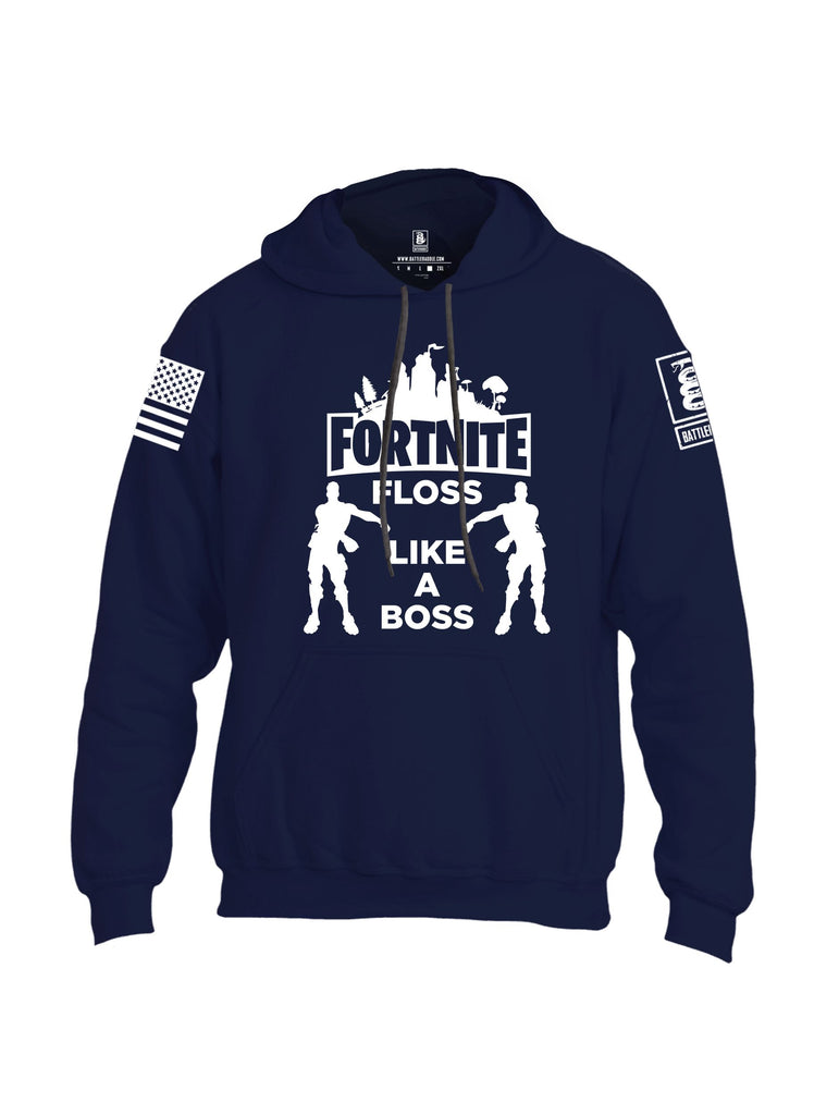 Battleraddle Floss Like A Boss White Sleeves Uni Cotton Blended Hoodie With Pockets