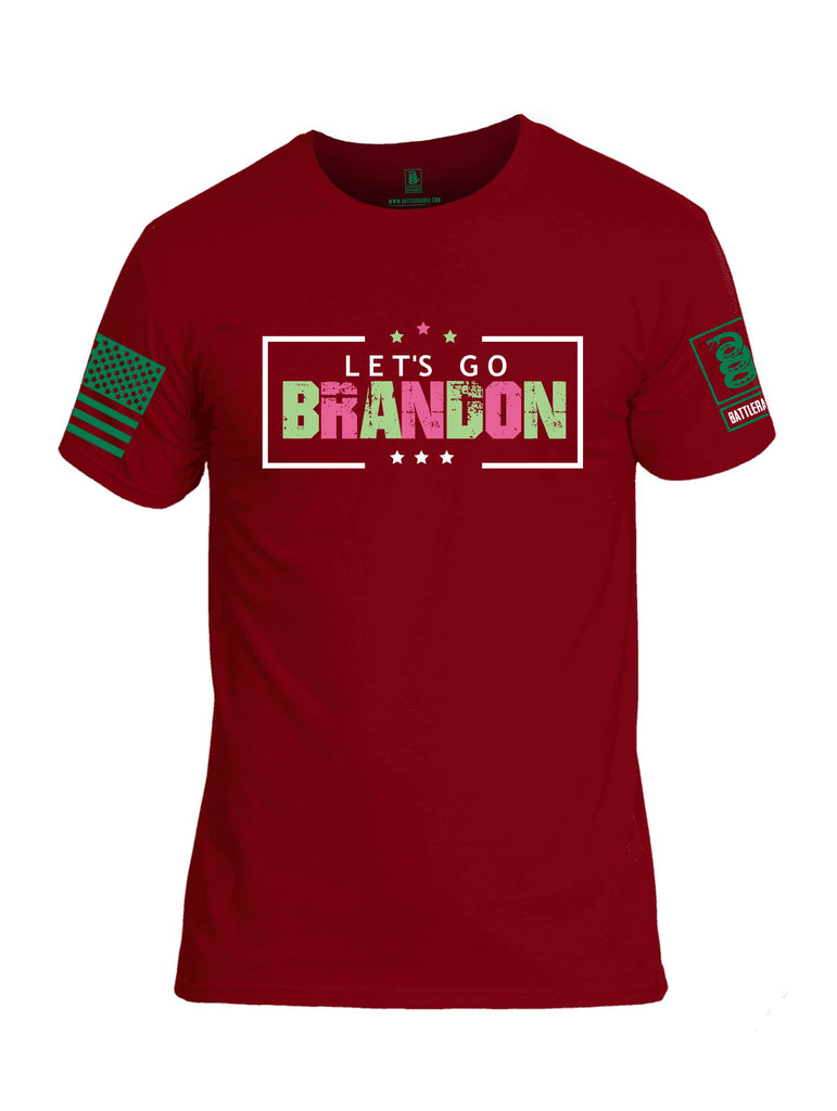 Battleraddle Lets Go Brandon Pearl Green Sleeves Men Cotton Crew Neck T-Shirt