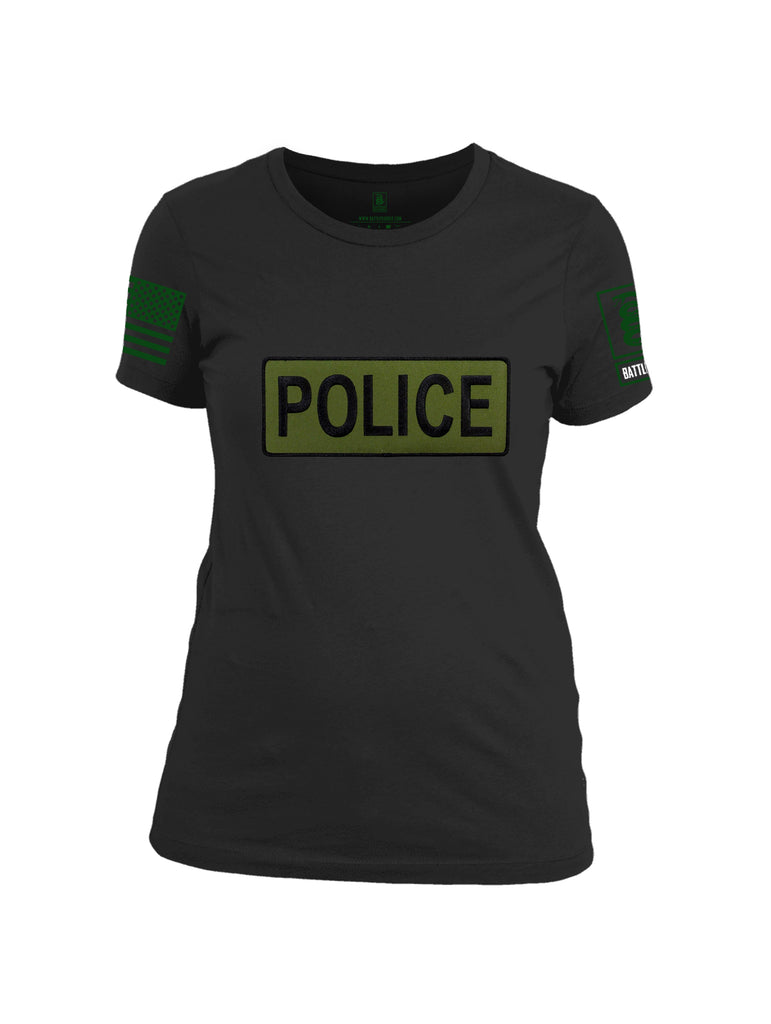 Battleraddle Police Patch Women Cotton Crew Neck T-Shirt