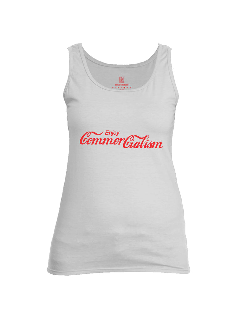 Battleraddle Enjoy Commercialism {sleeve_color} Sleeves Women Cotton Cotton Tank Top