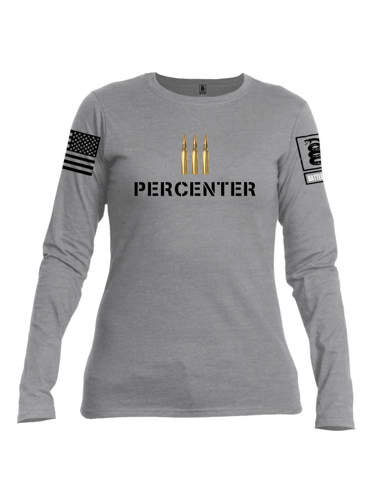 Battleraddle Iii Percenter Black {sleeve_color} Sleeves Women Cotton Crew Neck Long Sleeve T Shirt