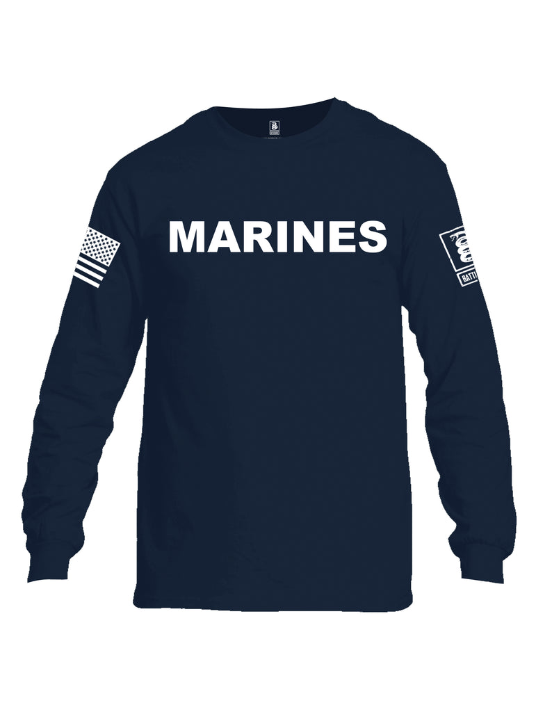 Battleraddle Marines {sleeve_color} Sleeves Men Cotton Crew Neck Long Sleeve T Shirt