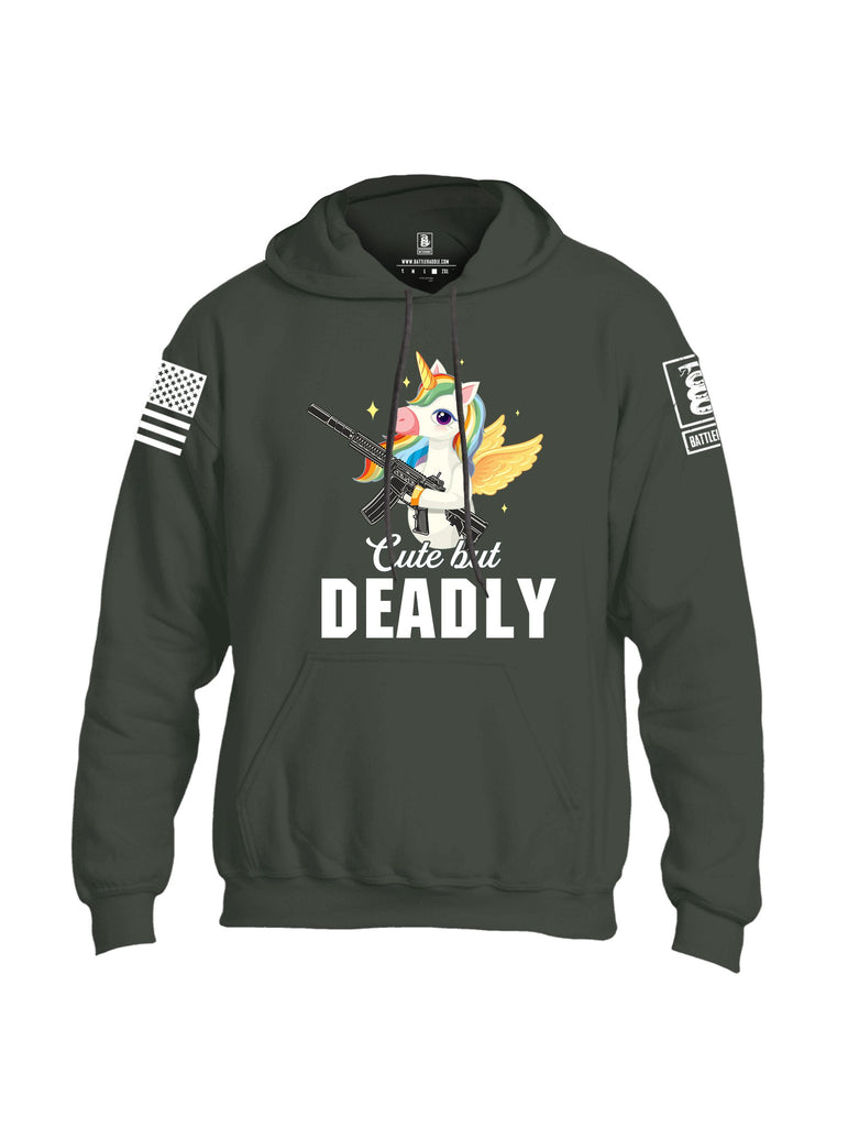 Battleraddle Cute But Deadly White Sleeves Uni Cotton Blended Hoodie With Pockets