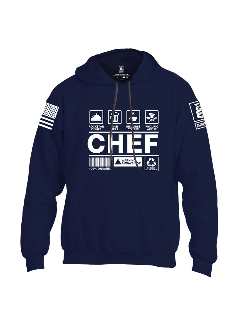 Battleraddle Chef White Sleeves Uni Cotton Blended Hoodie With Pockets