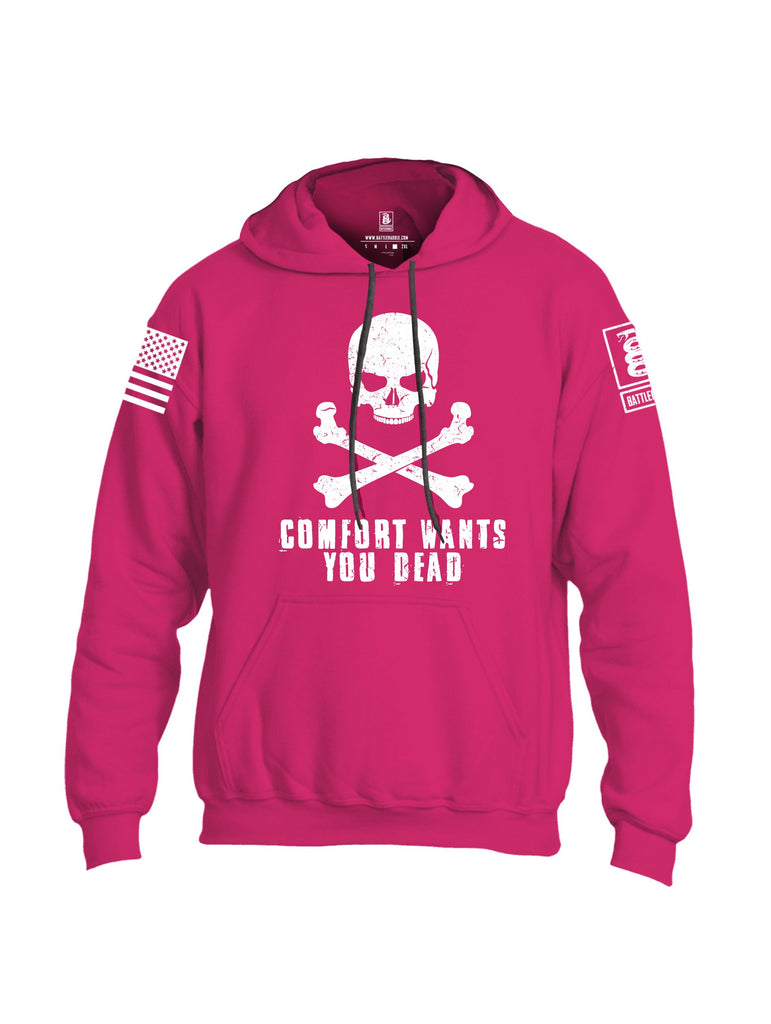 Battleraddle Comfort Wants You Dead White Sleeves Uni Cotton Blended Hoodie With Pockets