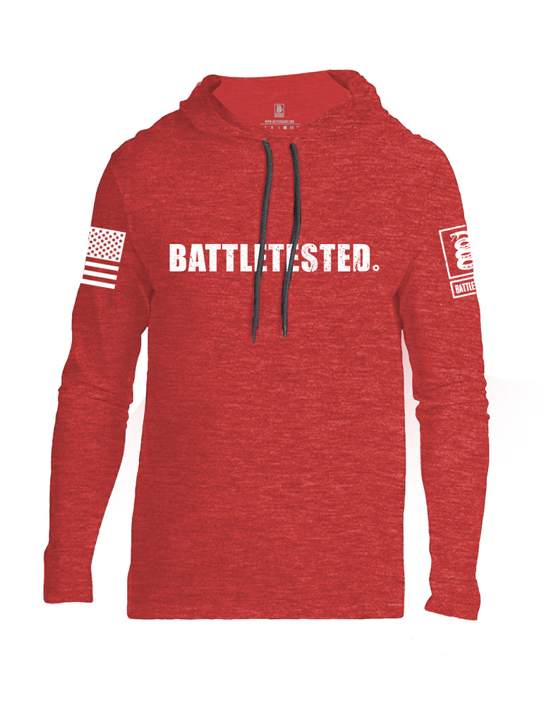 Battleraddle Battletested White {sleeve_color} Sleeves Men Cotton Thin Cotton Lightweight Hoodie