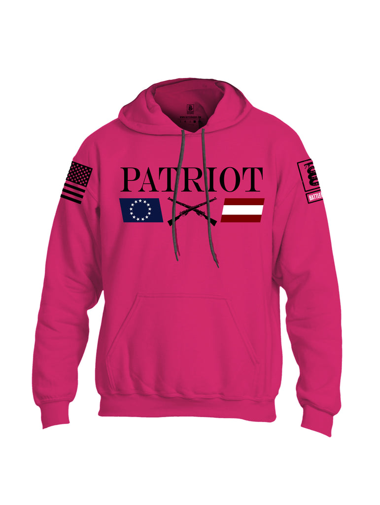 Battleraddle Patriot Rifle Flag Black {sleeve_color} Sleeves Uni Cotton Blended Hoodie With Pockets