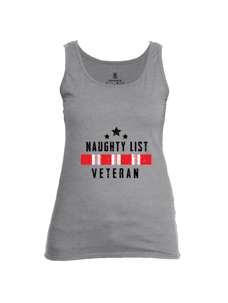 Battleraddle Naughty List Veteran Black Sleeves Women Cotton Cotton Tank Top